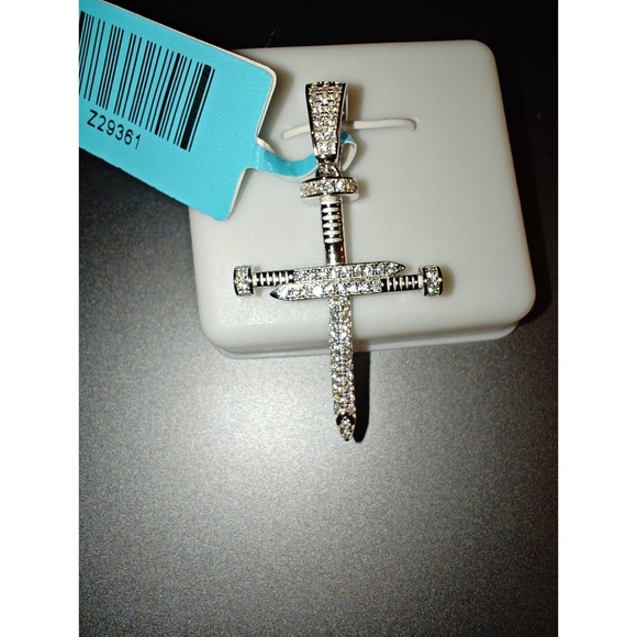 Jewelry - Pendant Nail Cross 925 Sterling Silver Moissanite 0.36 CTW Iced Out